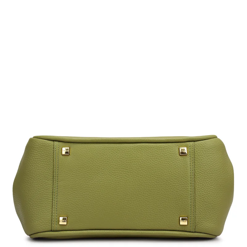 Da Milano Fern Medium Wax Leather Hobo - Fern for Women | Best Price UAE